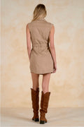 Tan Suede Mini Dress