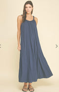 Navy Sleeveless Maxi Dress