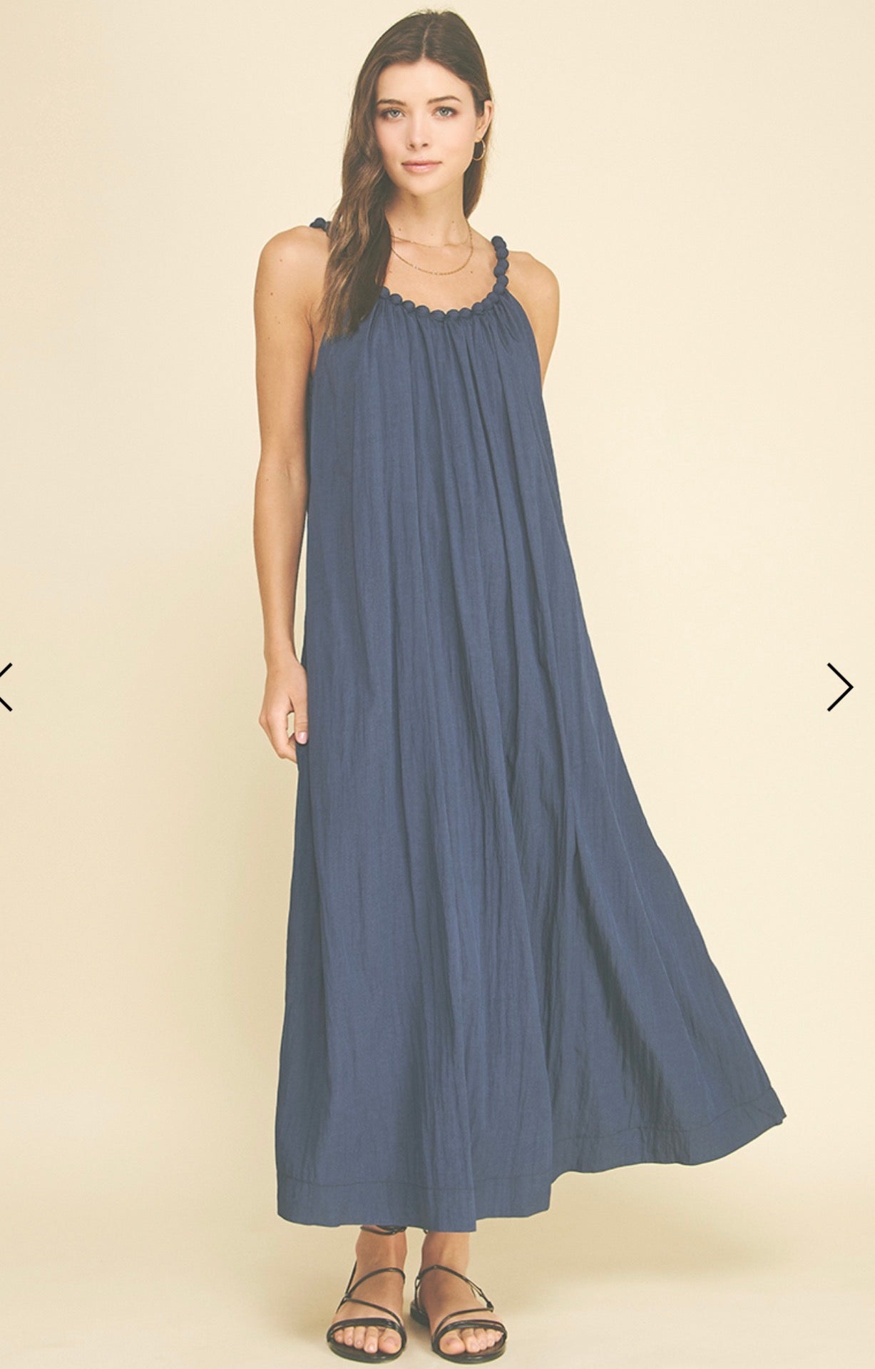 Navy Sleeveless Maxi Dress