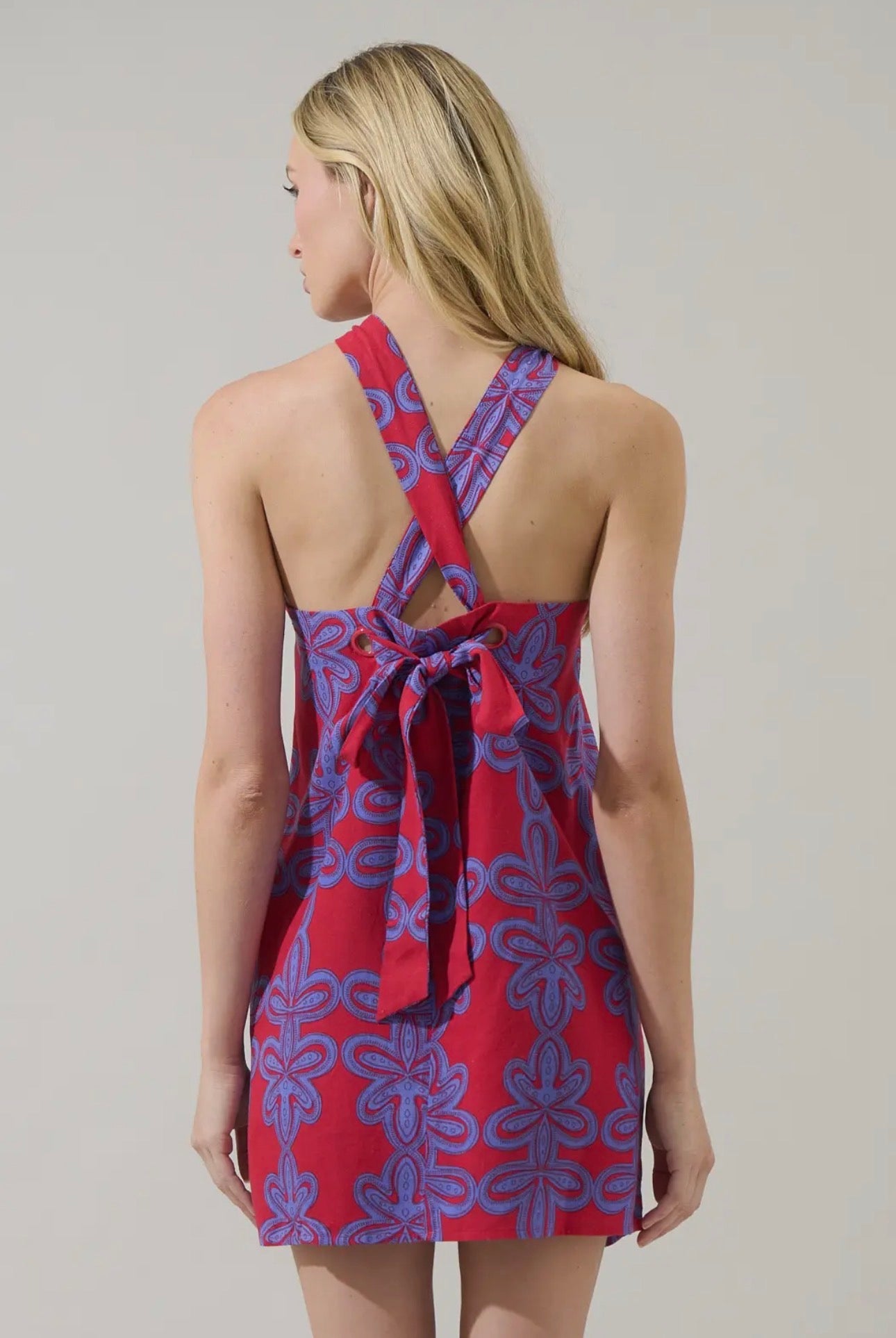 Rory Floral Amory Halter Mini Dress