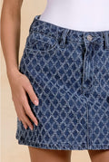 Denim Textured Mini Skirt