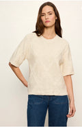 Cream Short Sleeve Sweater