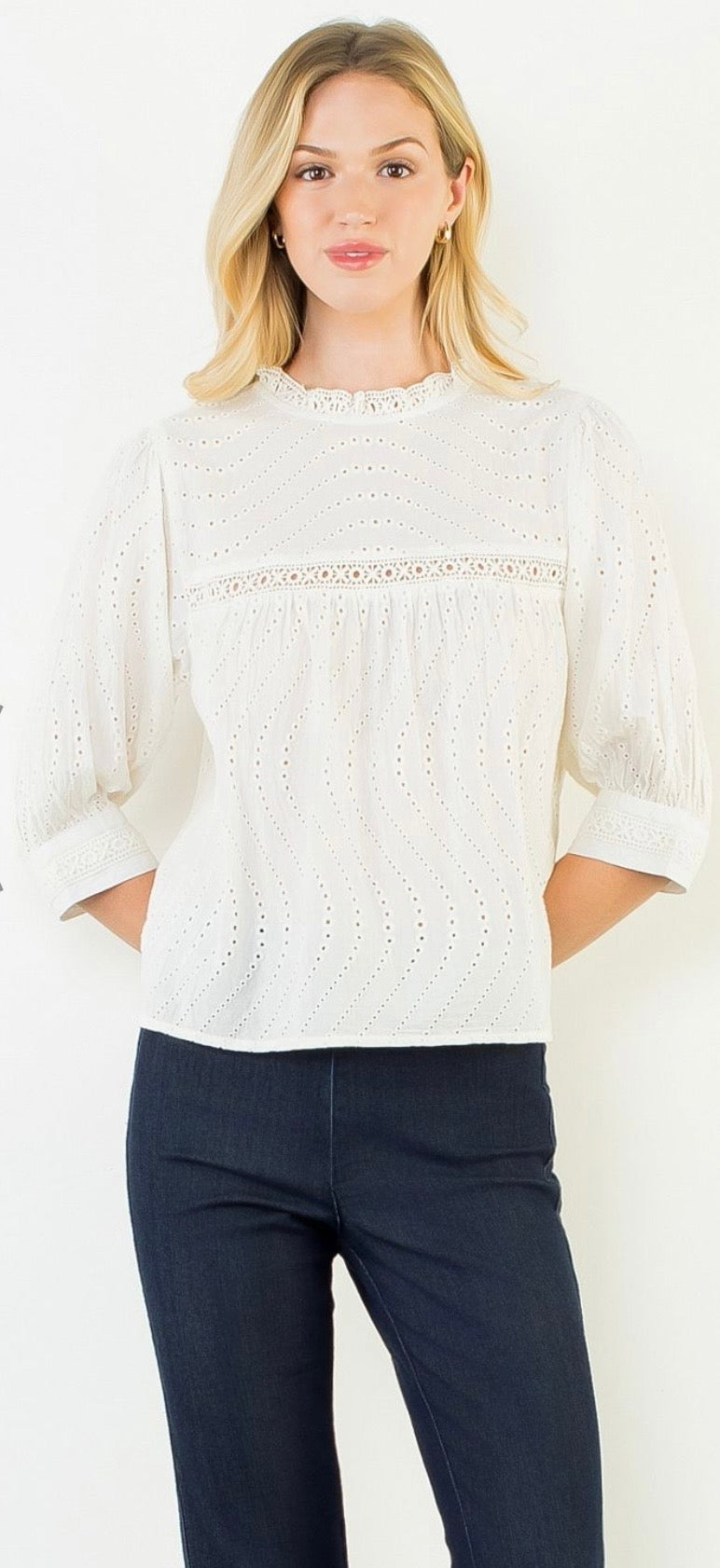 Cream Cut Out Top