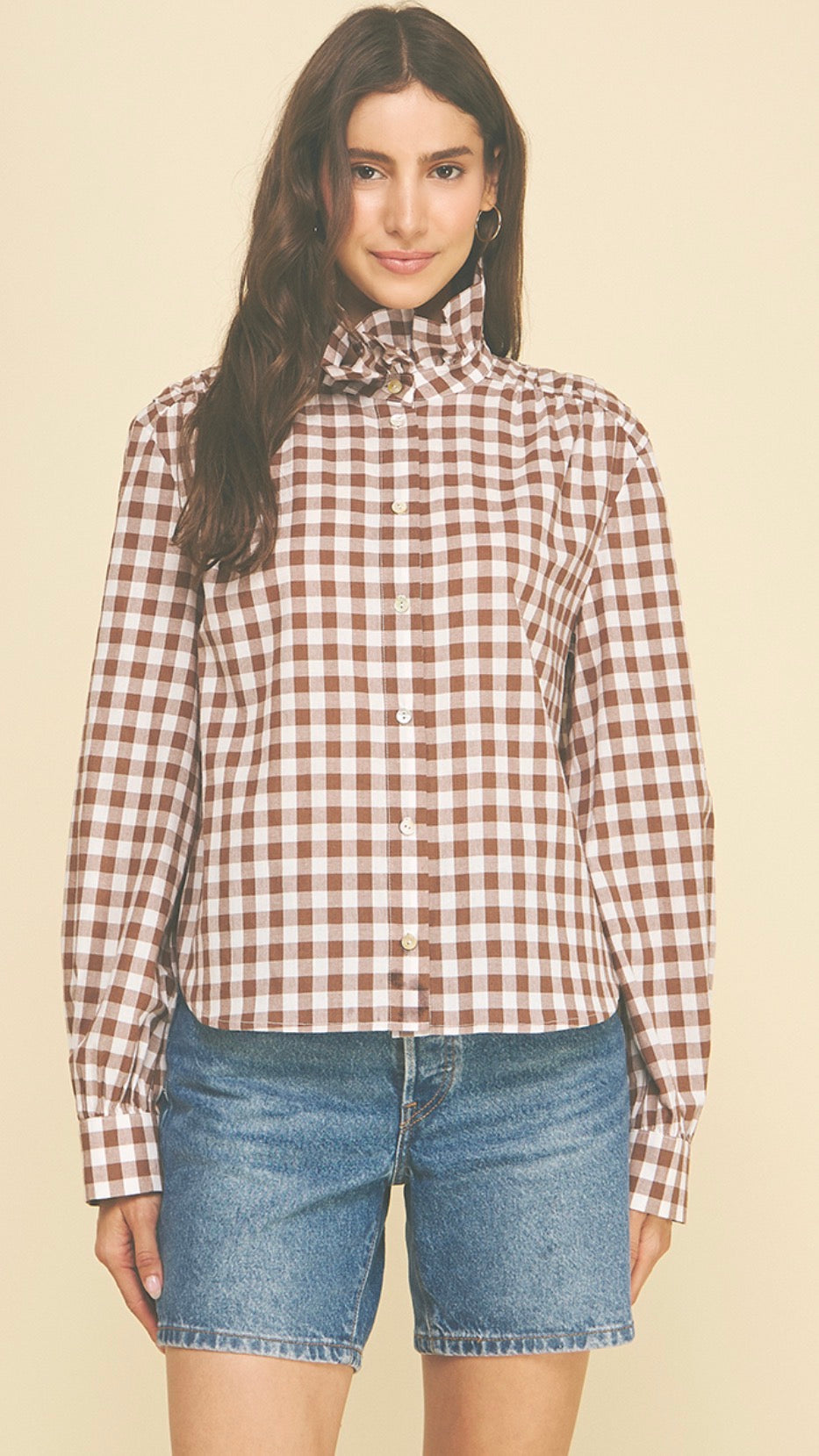 Brown/White Check Shirt