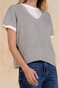 Gray Short Sleeve Sweater/T Shirt Combo
