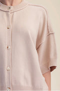Tan Short Sleeve Cardigan