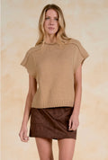 Tan Short Sleeve Sweater