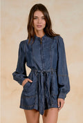 Long Sleeve Denim Romper