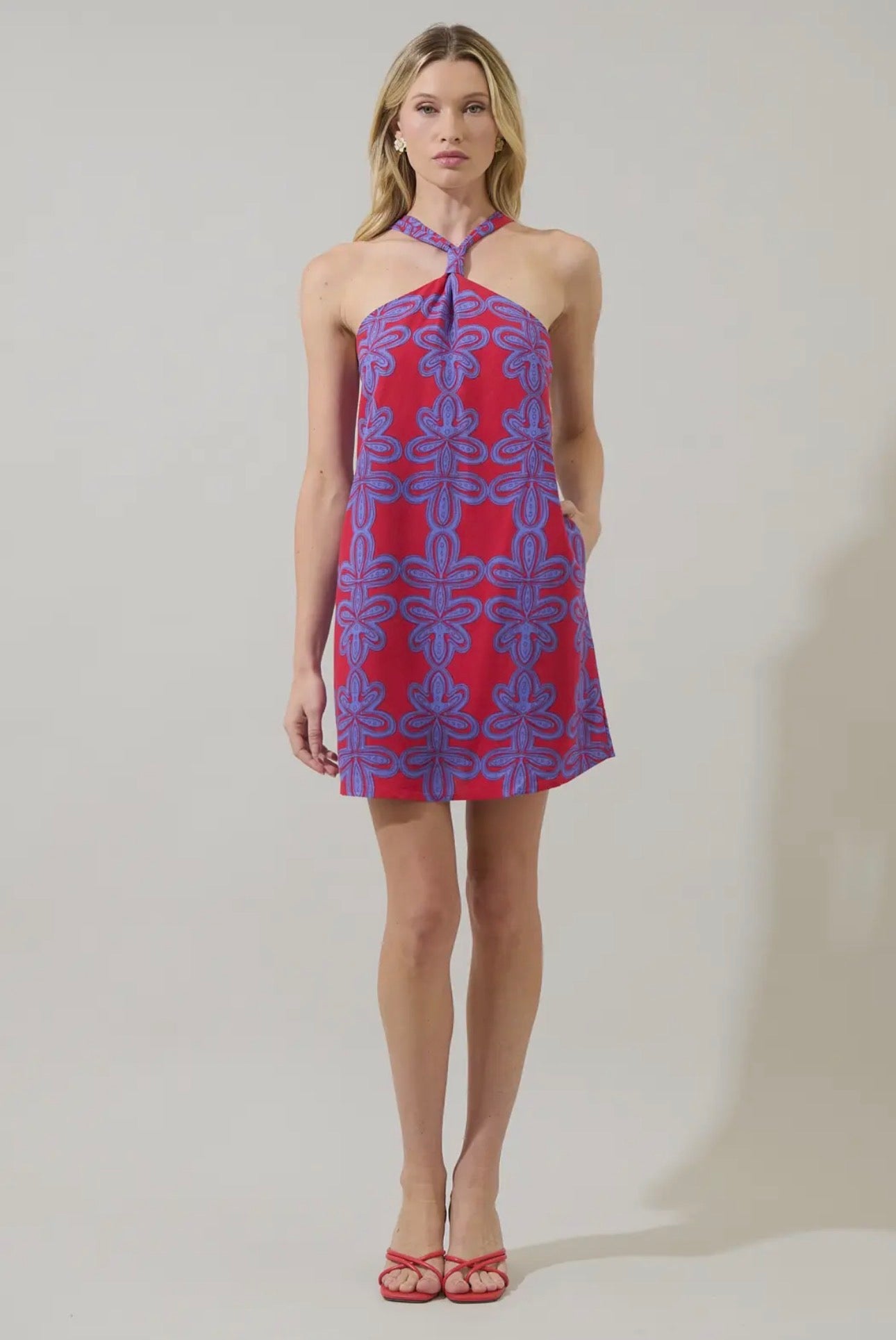 Rory Floral Amory Halter Mini Dress