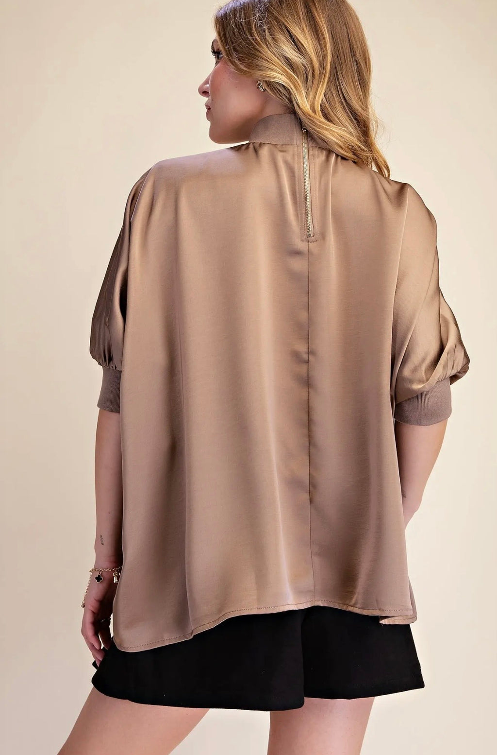 Mock Neck Oversized Top