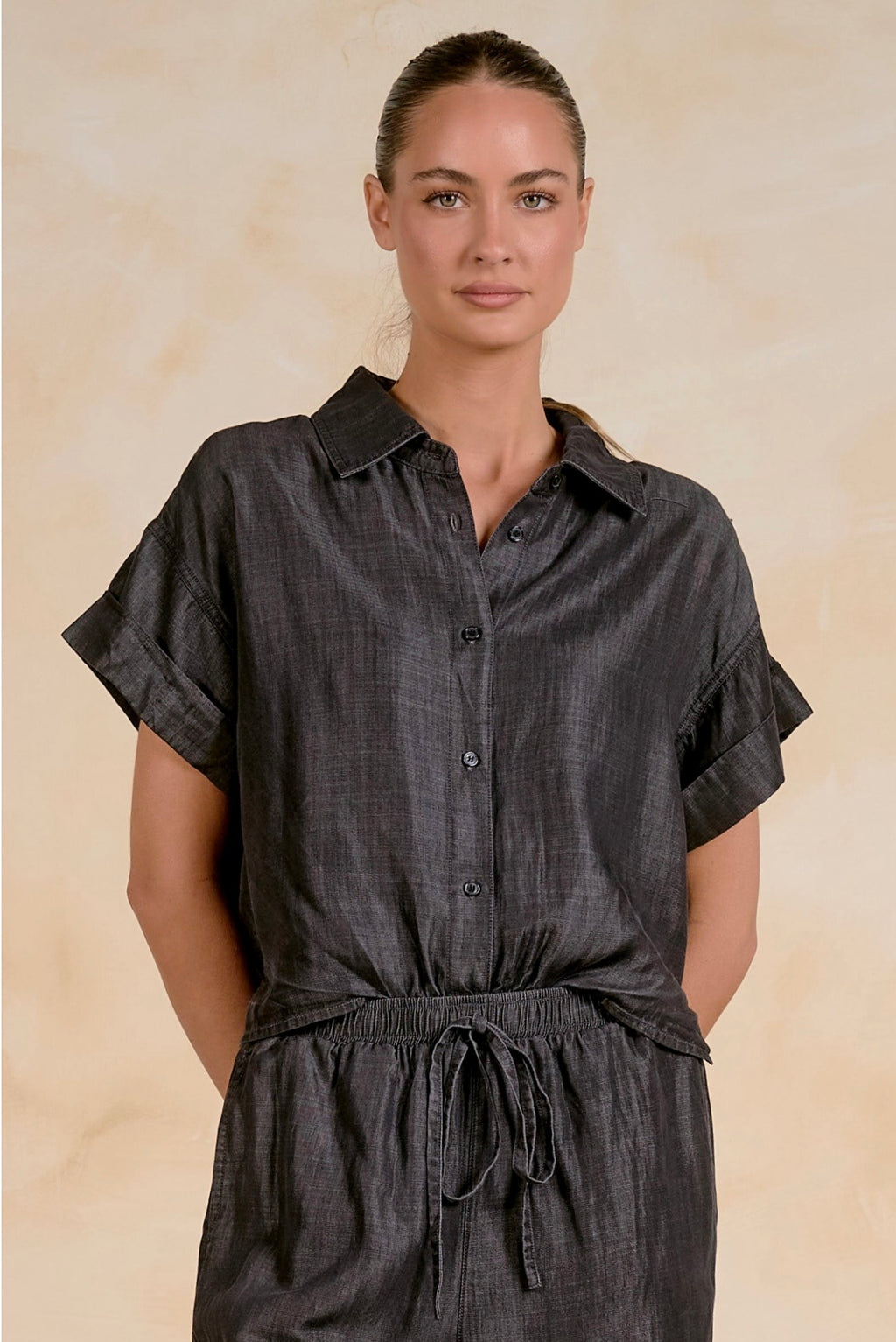 Black Short Sleeve Jumpsuit
