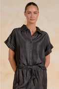 Black Short Sleeve Jumpsuit