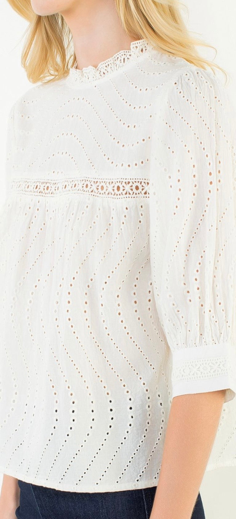 Cream Cut Out Top