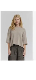 Rolled Edge Loose Fit Sweater Top