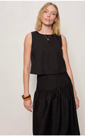 Black Crop Tank and Drop Waist Skirt