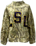Queen of Sparkles LSU Cammo Sweatshirt Mock Turtleneck