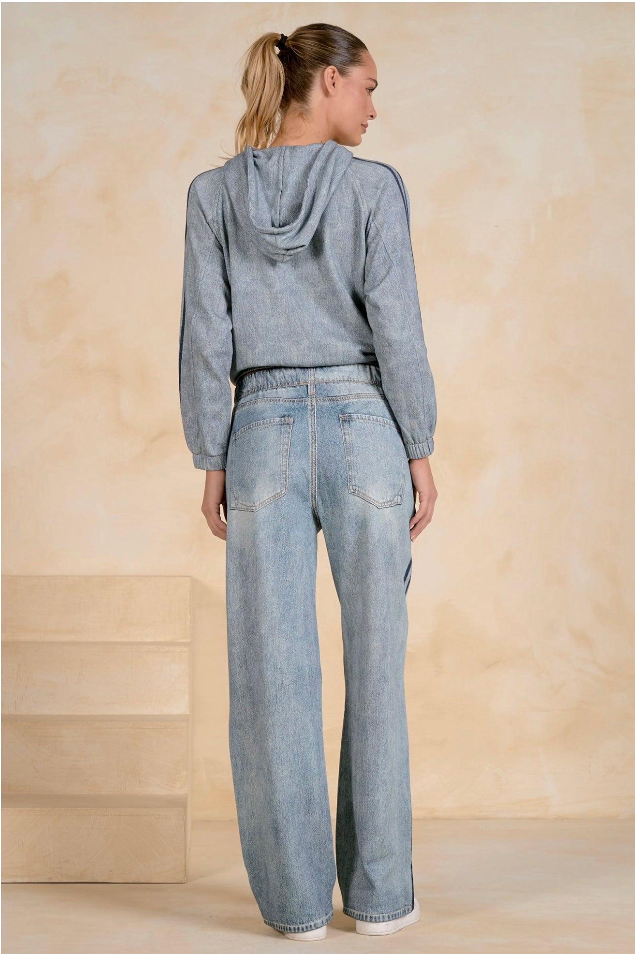 Denim Track Sweatpants